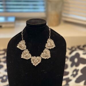 Elegant Chunky Silver Heart Necklace